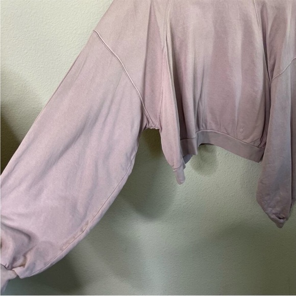 All Saints Relaxed Cropped Lilac-Pink Sweatshirt - Picture 9 of 13